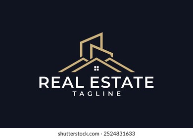 Monograma imobiliário edifício logotipo design vetor premium