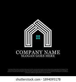 Monogram real estate logo template, best for building and construction logo design vector