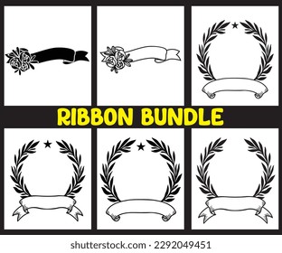 Monogram Ribbon Svg Bundle Design