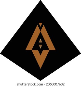 Logotipo del lanzador de cohetes monograma con fondo negro 