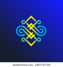 The monogram is the rotated ornament. Rounded, elegant and outline.