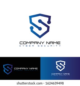 Monogram S Cyber Security Logo Design