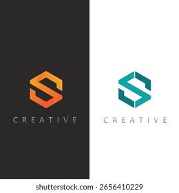 Logo des Monogram-S-Buchstabens mit geometrischer Form für Vorlage für das Corporate Branding