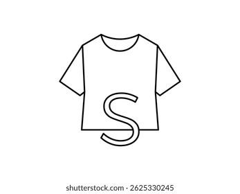 monogram S tshirt apparel symbol icon design vector isolated transparent background