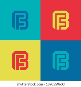 monogram set letter BF or FB template logo pop culture, modern collection color
