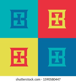 monogram set letter BI or IB template logo pop culture, modern collection color

