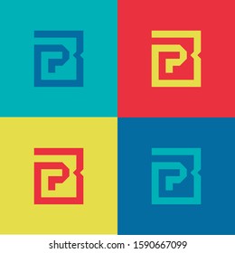 monogram set letter BP or PB template logo pop culture, modern collection color