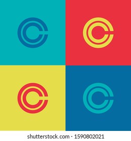 monogram set letter CC template logo pop culture, modern collection color
