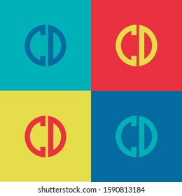 monogram set letter CD or DC template logo pop culture, modern collection color