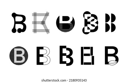 Monogram set Logos with the letter B, collection