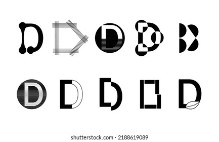 Monogram set Logos with the letter D, collection