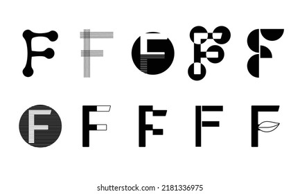 Conjunto de monogramas Logotipos con la letra F, colección