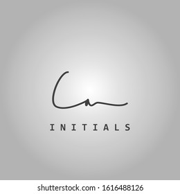 Monogram Signature Initial Letter C and A, CA logo icon  abstract hand drawn vector design black and white color.