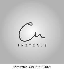 Monogram Signature Initial Letter C and M, CM logo icon  abstract hand drawn vector design black and white color.