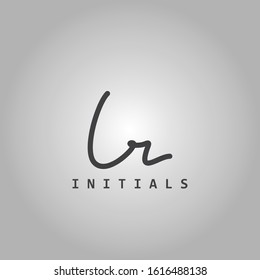 Monogram Signature Initial Letter C and R, CR logo icon  abstract hand drawn vector design black and white color.