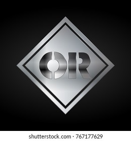 OR Monogram, Silver Logo, Metal Logo, Luxury, Elegant, Abstract, square