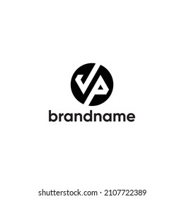 MONOGRAM SIMPLE LETTER VP GEOMETRIC LOGO