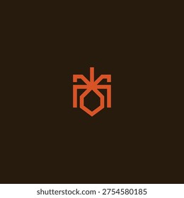Monogram spider logo design template