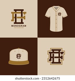 Monogram sport and slab initial FO or OF for football, basketball, baseball, clothing, apparel on t-shirt and snapback mockup design