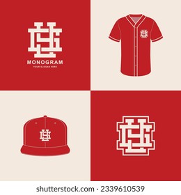 Monogram sport and slab initial GY or YG for football, basketball, baseball, clothing, apparel on t-shirt and snapback mockup design