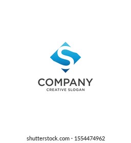 monogram Square Letter S Logo Design Inspiration Vector Illustration. initial S logo design template