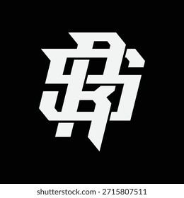 Monograma SR ou RS logotipo conceito com estilo entrelaçado, pode ser aplicado em roupas de marca, marca, vestuário esportivo, ou outros 