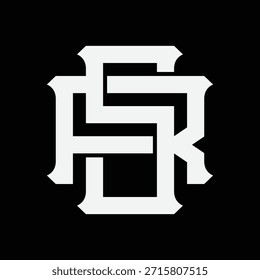 Monograma SR ou RS logotipo conceito com estilo entrelaçado, pode ser aplicado em roupas de marca, marca, vestuário esportivo, ou outros 