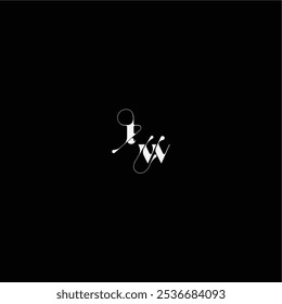 monogram style and elegant concept TW wedding typography initial letter organic hairline logo