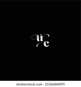 monogram style and elegant concept UC wedding typography initial letter organic hairline logo