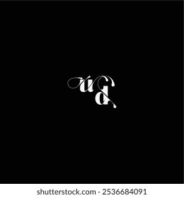 monogram style and elegant concept UD wedding typography initial letter organic hairline logo