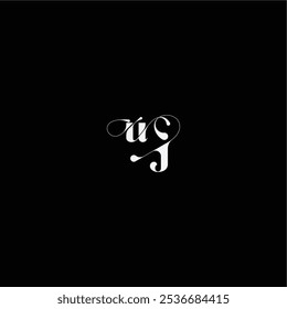 monogram style and elegant concept UJ wedding typography initial letter organic hairline logo