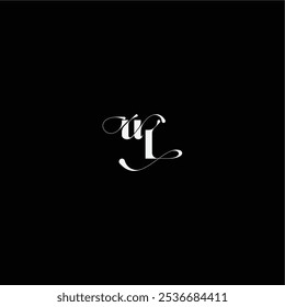 monogram style and elegant concept UL wedding typography initial letter organic hairline logo