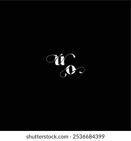 monogram style and elegant concept UO wedding typography initial letter organic hairline logo
