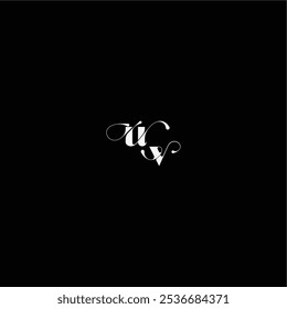 monogram style and elegant concept UV wedding typography initial letter organic hairline logo