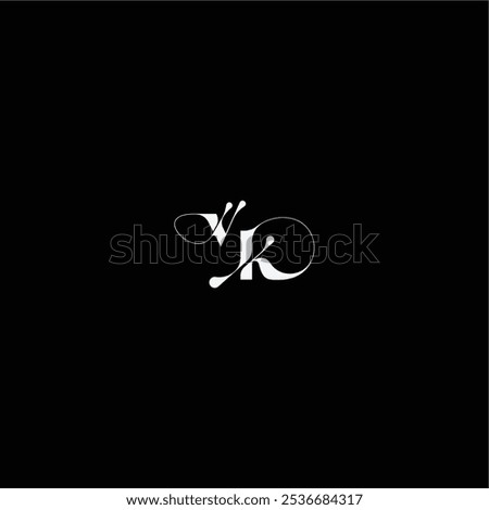 monogram style and elegant concept VK wedding typography initial letter organic hairline logo
