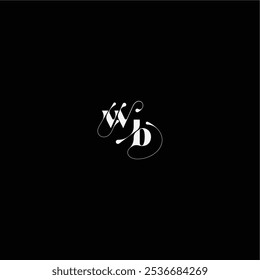 monogram style and elegant concept WB wedding typography initial letter organic hairline logo
