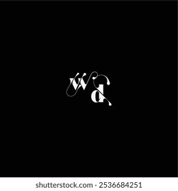 monogram style and elegant concept WD wedding typography initial letter organic hairline logo