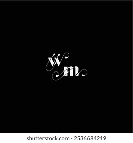 monogram style and elegant concept WM wedding typography initial letter organic hairline logo