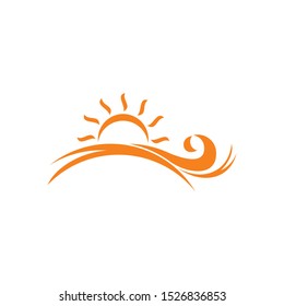monogram sun waves horizon symbol logo vector