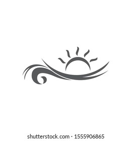 monogram sun waves horizon symbol logo vector