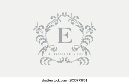 Monogram template with the initial letter E. Logo for cafe, bar, restaurant, invitation. Business style and brand of the company.