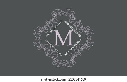 Monogram template with the initials M. Exquisite logo for cafes, bars, restaurants, invitations. Business style and brand of the company. Vector.