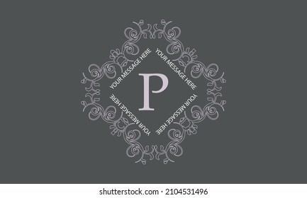 Monogram template with the initials P. Exquisite logo for cafes, bars, restaurants, invitations. Business style and brand of the company. Vector.