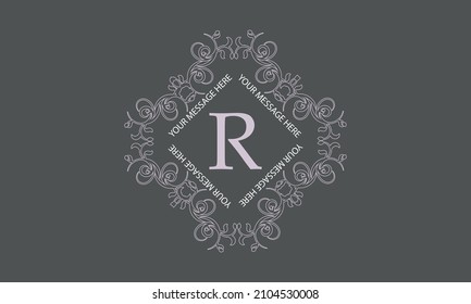 Monogram template with the initials R. Exquisite logo for cafes, bars, restaurants, invitations. Business style and brand of the company. Vector.