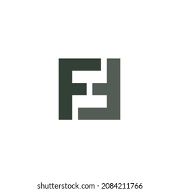 Plantilla de monograma con la letra f.
