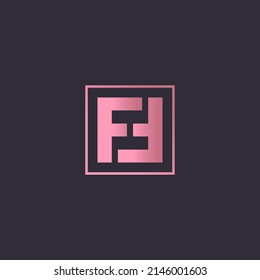 Monogram template with the letter f.