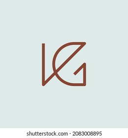 Plantilla de monograma con letra v y g.