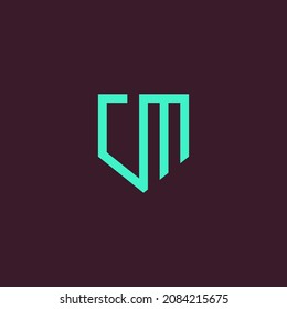 Monogram template with the letters c and m.