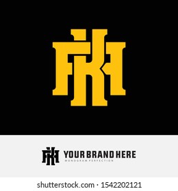 Monogram template logo AK or KA or K or A white background and gold color for clothing, apparel, sport,  basketball or logo design vector