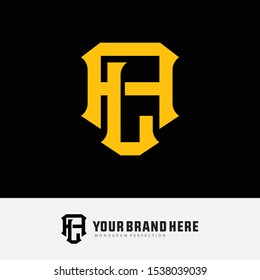 Monogram template logo AL or LA or L or A white background for clothing, apparel, sport, baseball, basketball or logo design vector